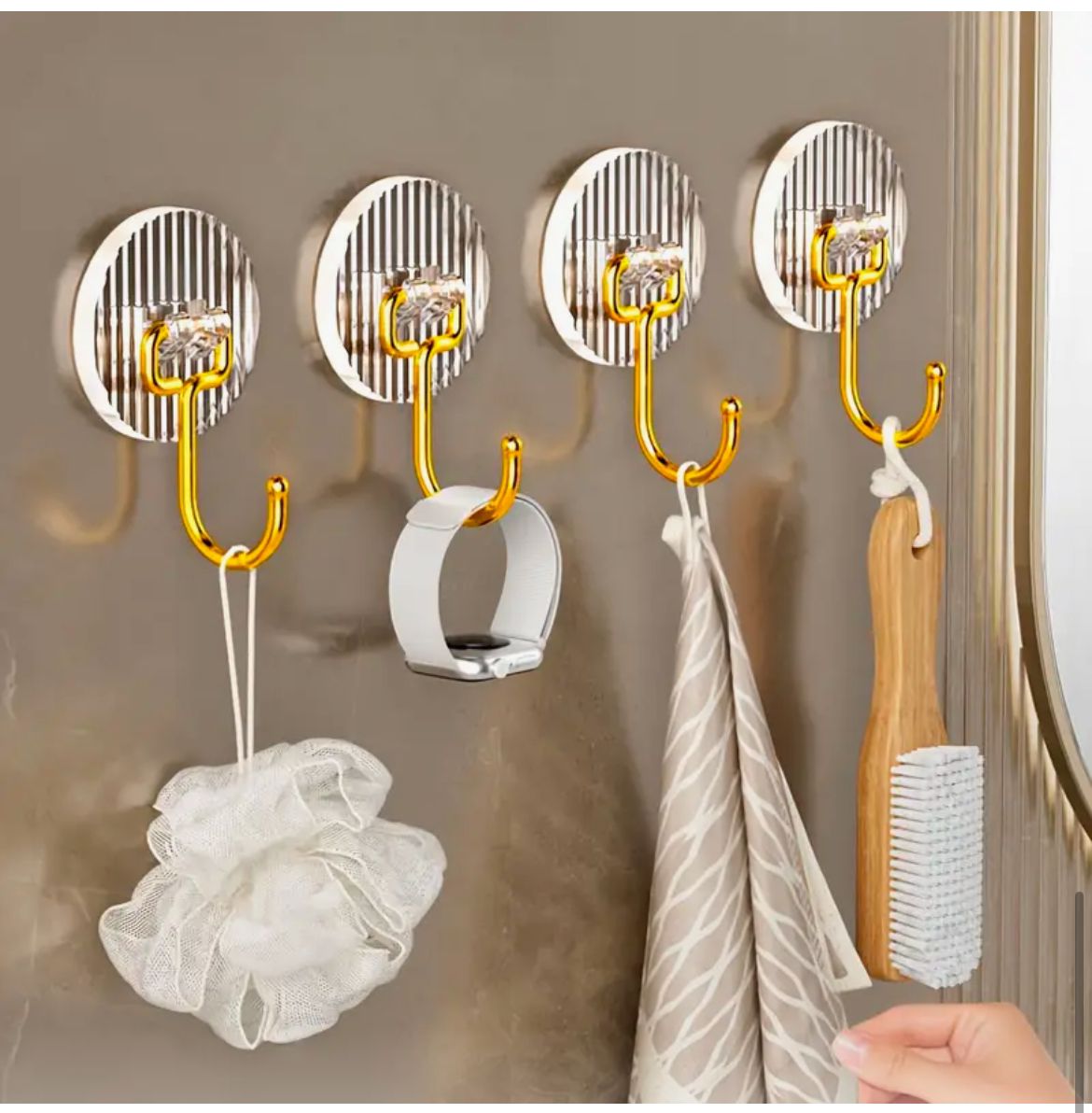 Set of 5 Golden Acrylic Hooks | - Elegant Households KE