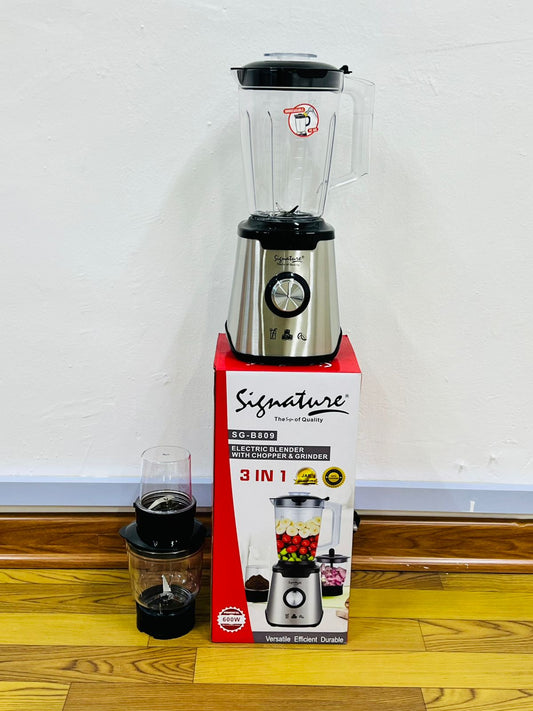 Signature 3 - in - 1 Blender 600W with Chopper & Grinder | Powerful Kitchen Appliance | - Elegant Households KE