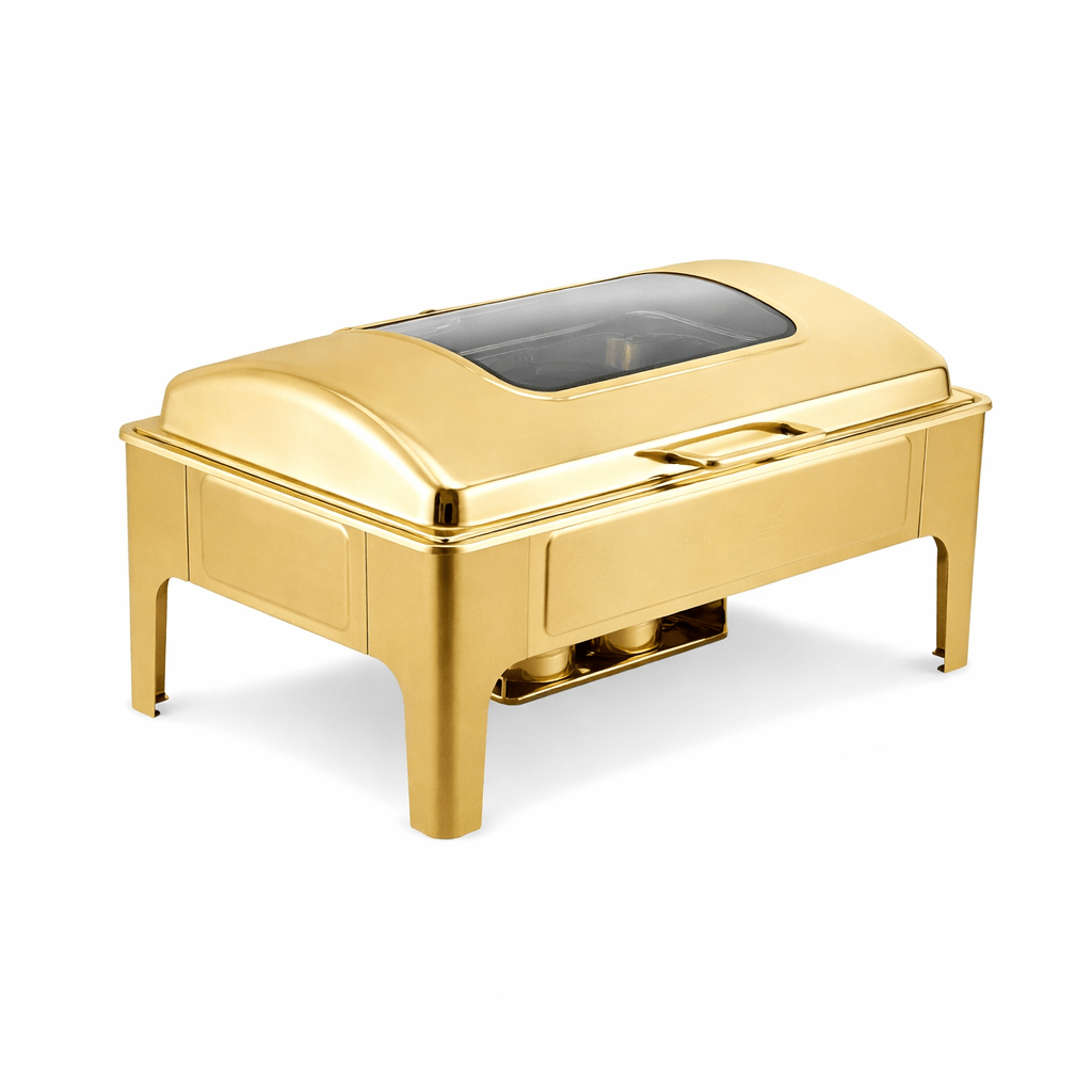Signature 9L Gold Hydraulic Chafing Dish with Glass | - Elegant Households KE