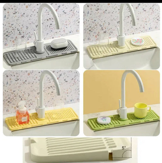 Silicone Faucet Mat Sink Splash Guard/Drainage Pad | - Elegant Households KE