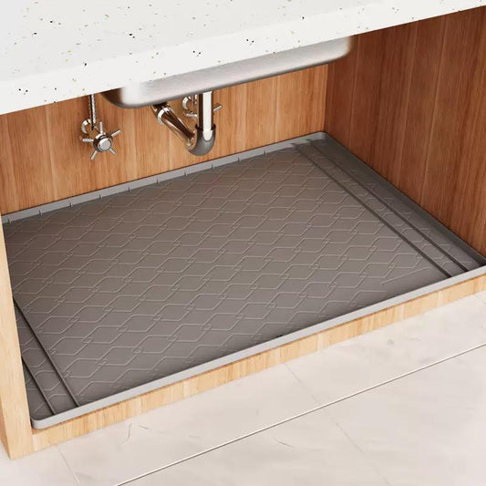 Silicone Waterproof Under Sink Mat – Trimmable Cabinet Shelf Liner 86.4×58.5cm for Kitchen & Bathroom | - Elegant Households KE