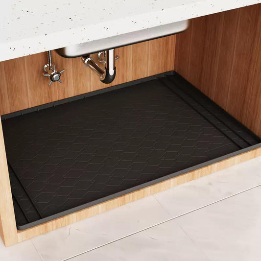 Silicone Waterproof Under Sink Mat – Trimmable Cabinet Shelf Liner 86.4×58.5cm for Kitchen & Bathroom | - Elegant Households KE