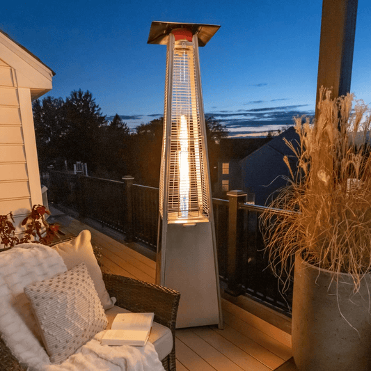 Silver Stainless Steel Pyramid patio heaters | - Elegant Households KE