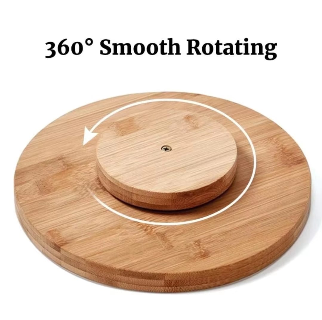 Single layer Bamboo rotating spice rack/Lazy Susan | - Elegant Households KE