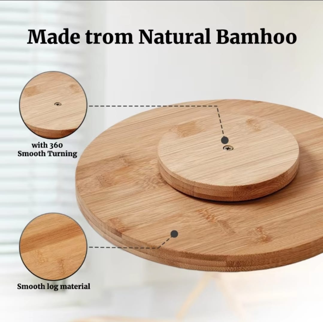 Single layer Bamboo rotating spice rack/Lazy Susan | - Elegant Households KE