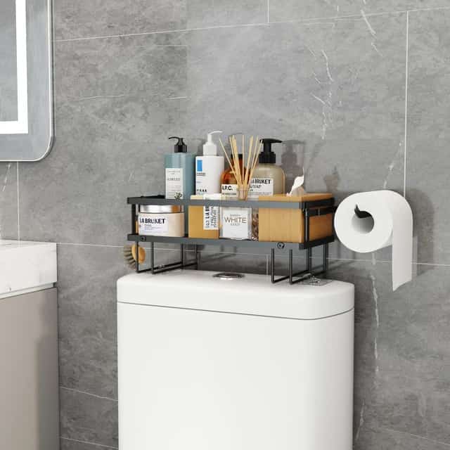 Single Layer Bathroom/ Toilet Racks With Tissue Holder | - Elegant Households KE