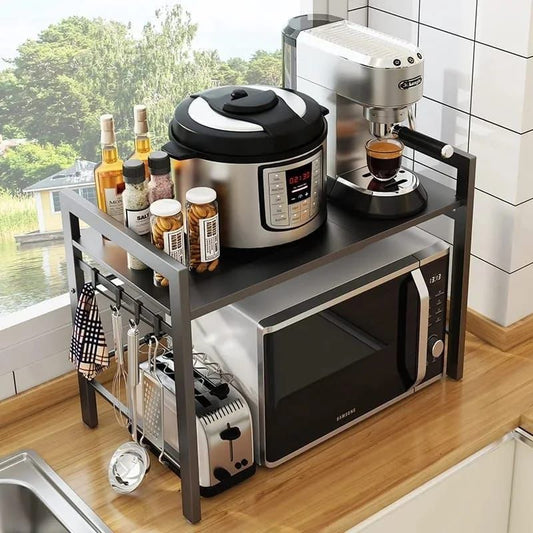 Single layer Heavy - duty Adjustable Microwave Stand | - Elegant Households KE