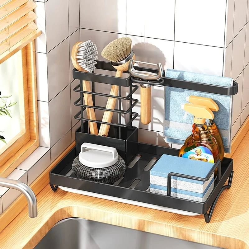 Sink Caddy Soap Dish Holder with Draining Tray | - Elegant Households KE