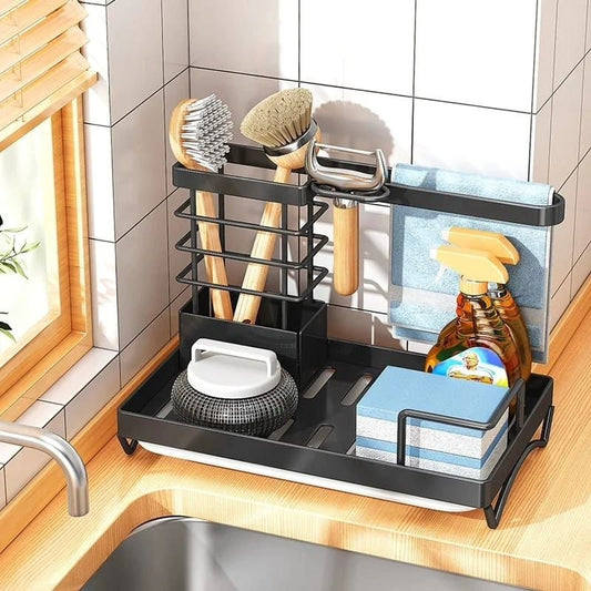 Sink Caddy Soap Dish Holder with Draining Tray | - Elegant Households KE