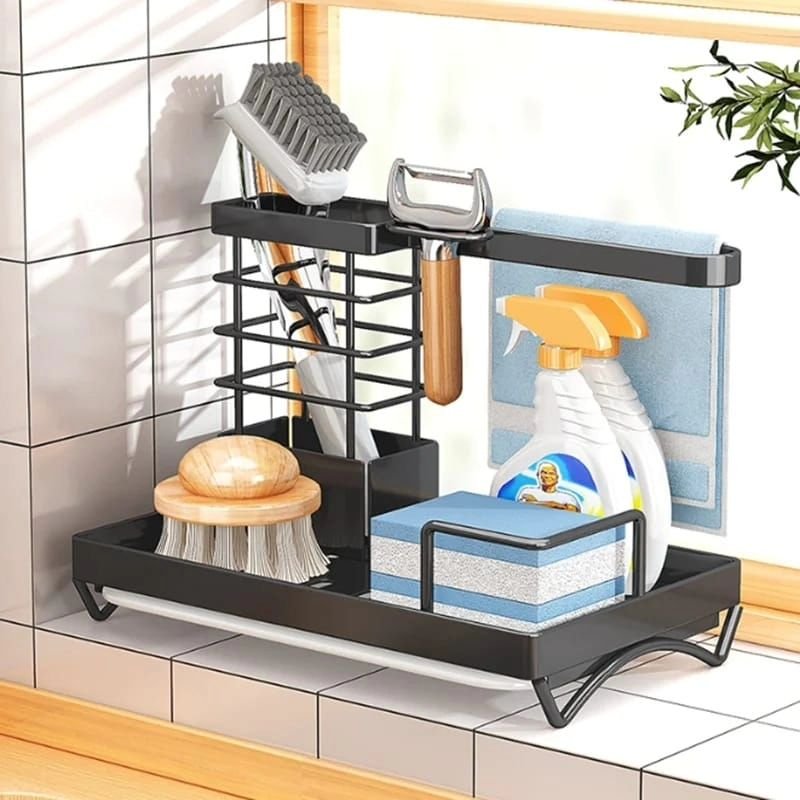 Sink Caddy Soap Dish Holder with Draining Tray | - Elegant Households KE
