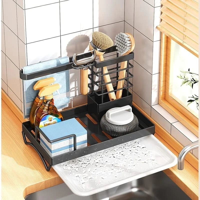 Sink Caddy Soap Dish Holder with Draining Tray | - Elegant Households KE