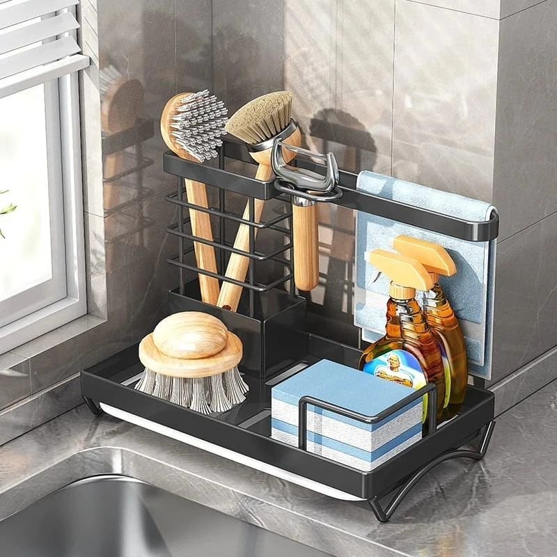 Sink Caddy Soap Dish Holder with Draining Tray | - Elegant Households KE