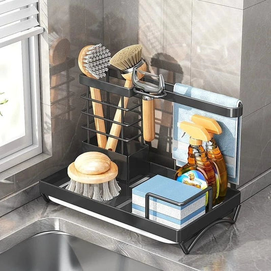 Sink Caddy Soap Dish Holder with Draining Tray | - Elegant Households KE