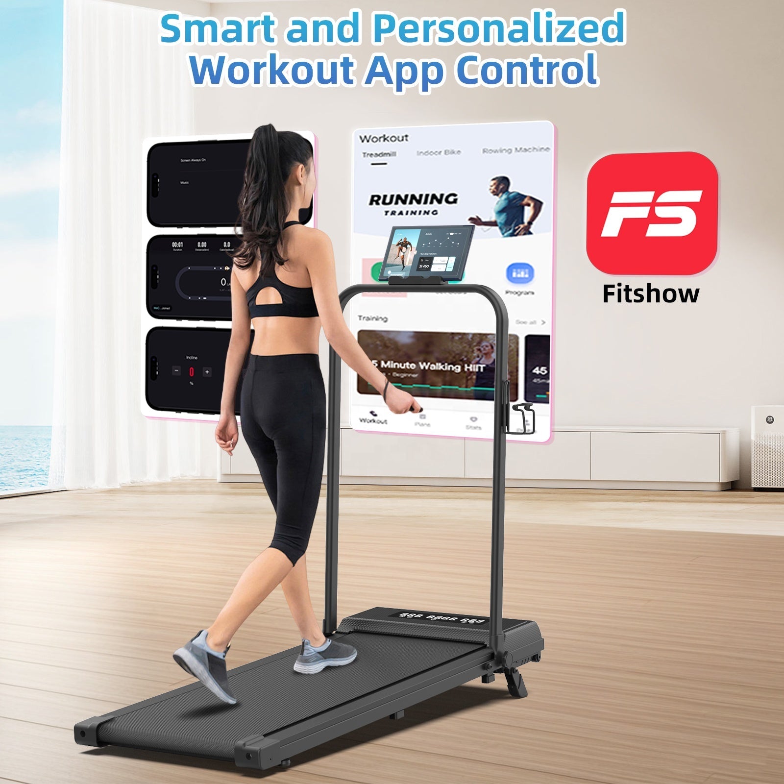 Foldable Walking Pad Treadmill - Compact, Quiet & Smart-Controlled