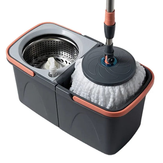 Spin Mop with Bucket - Split Spinning Microfiber Mop with Self Wet and Dry System