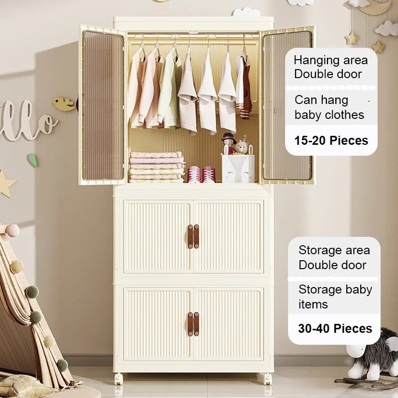 Stackable 3 Level plastic Portable Wardrobe/Closet | - Elegant Households KE