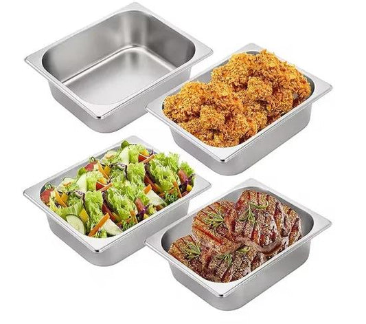 Stainless Steel Chafing Dish Food Insert – 1/2 Size Catering Pan | - Elegant Households KE