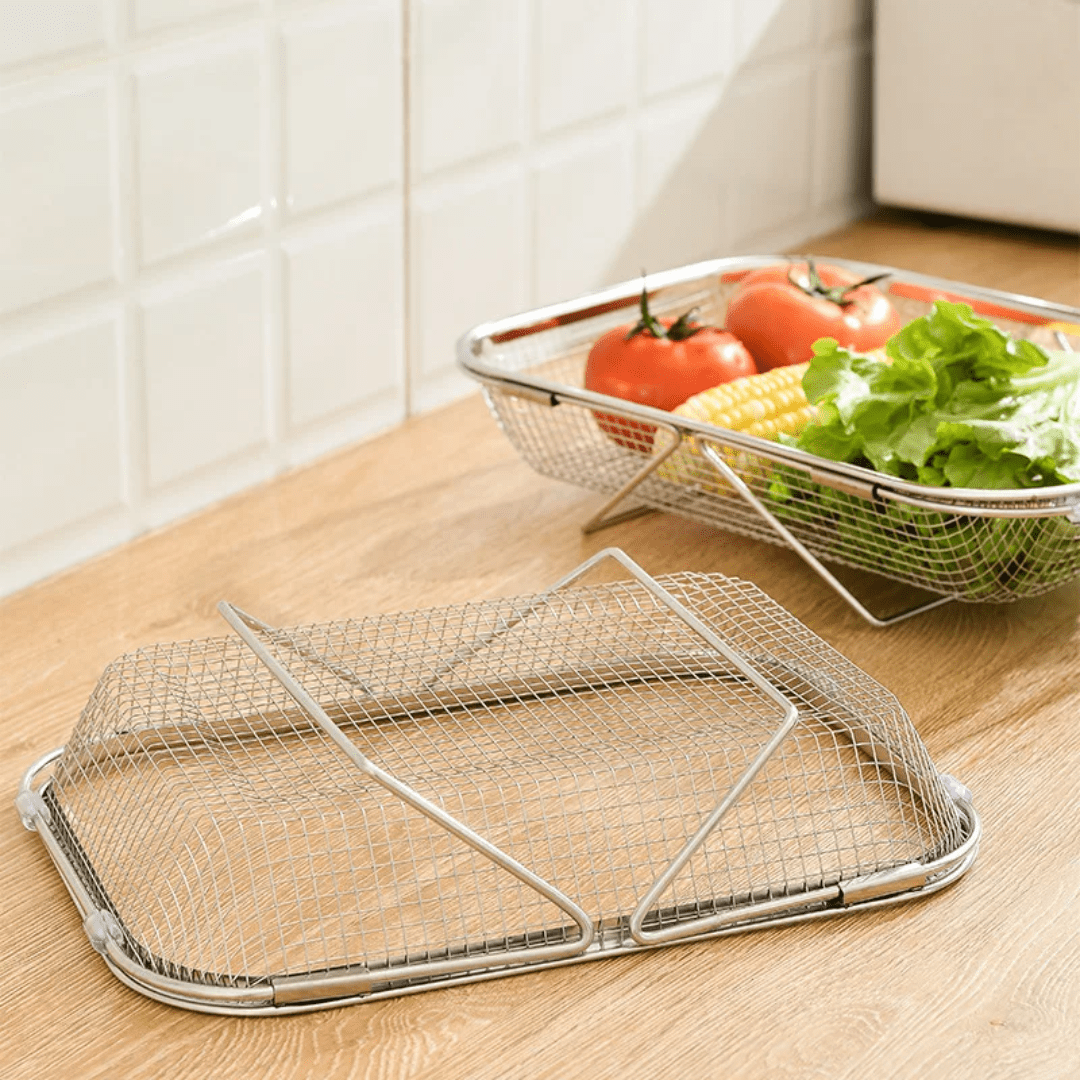 Stainless Steel Expandable Over - the - Sink Colander Strainer | - Elegant Households KE