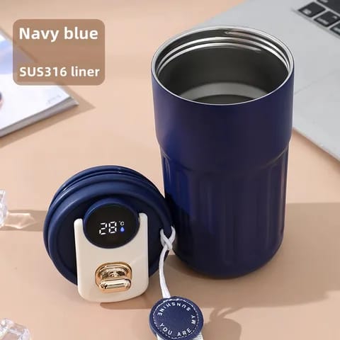 Stainless steel insulated Vacuum cup with Temperature Display | - Elegant Households KE