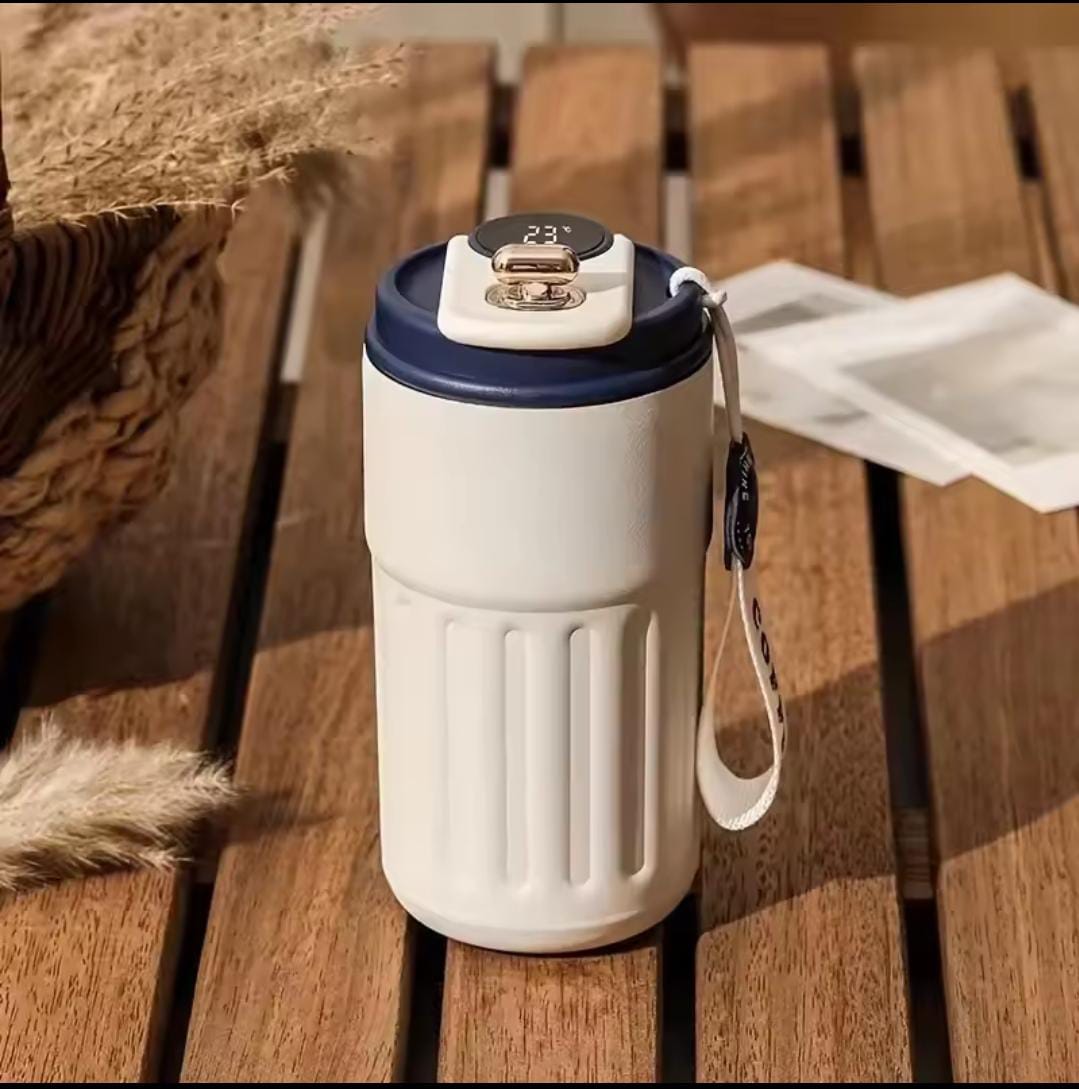 Stainless steel insulated Vacuum cup with Temperature Display | - Elegant Households KE