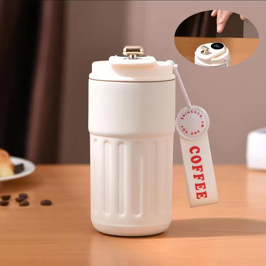 Stainless steel insulated Vacuum cup with Temperature Display | - Elegant Households KE
