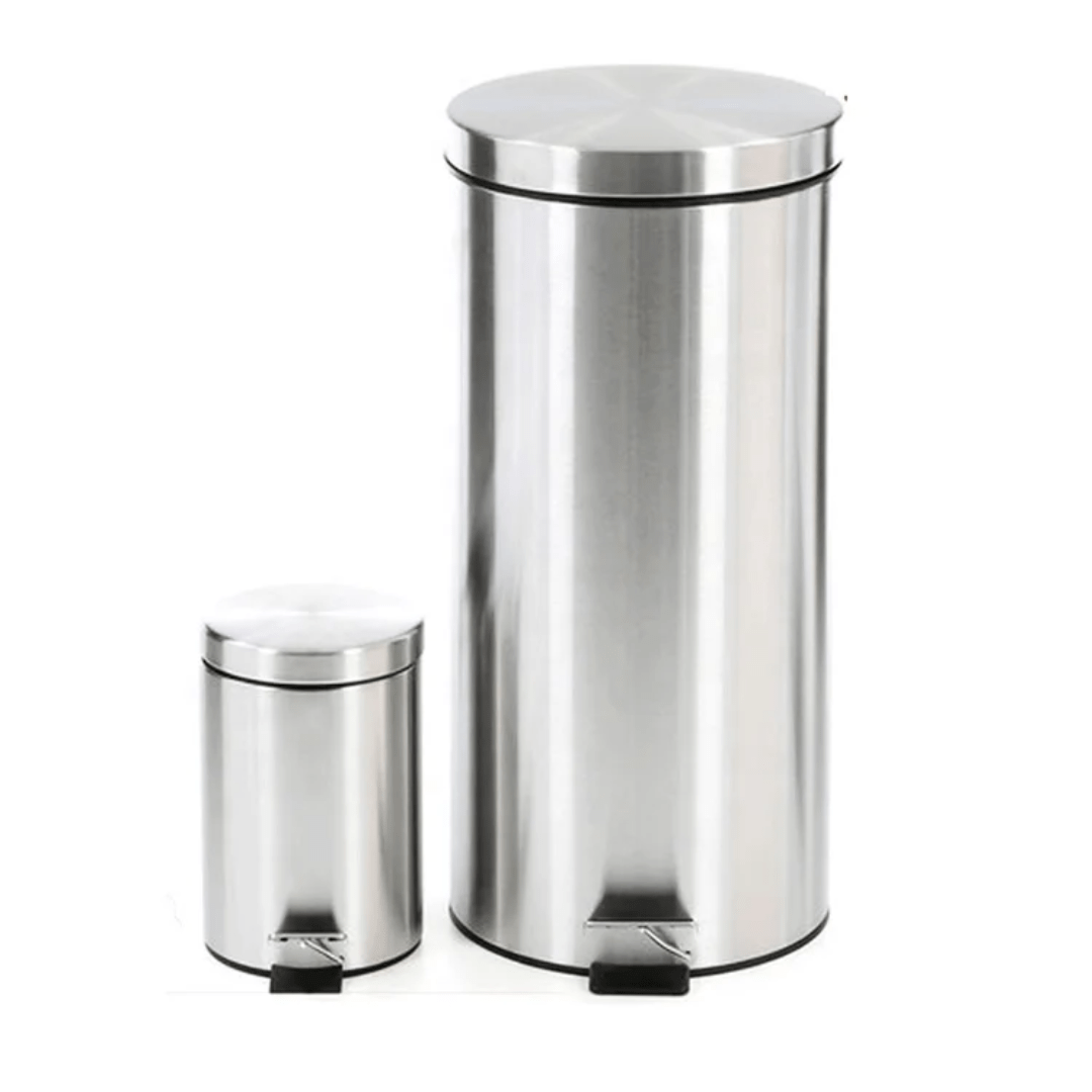 Stainless Steel Pedal Dustbin with Plastic Inner Bucket | - Elegant Households KE