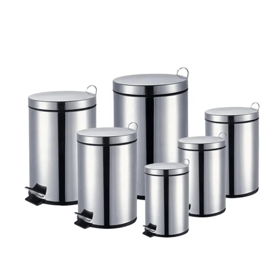 Stainless Steel Pedal Dustbin with Plastic Inner Bucket | - Elegant Households KE