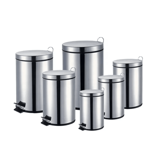 Stainless Steel Pedal Dustbin with Plastic Inner Bucket | - Elegant Households KE