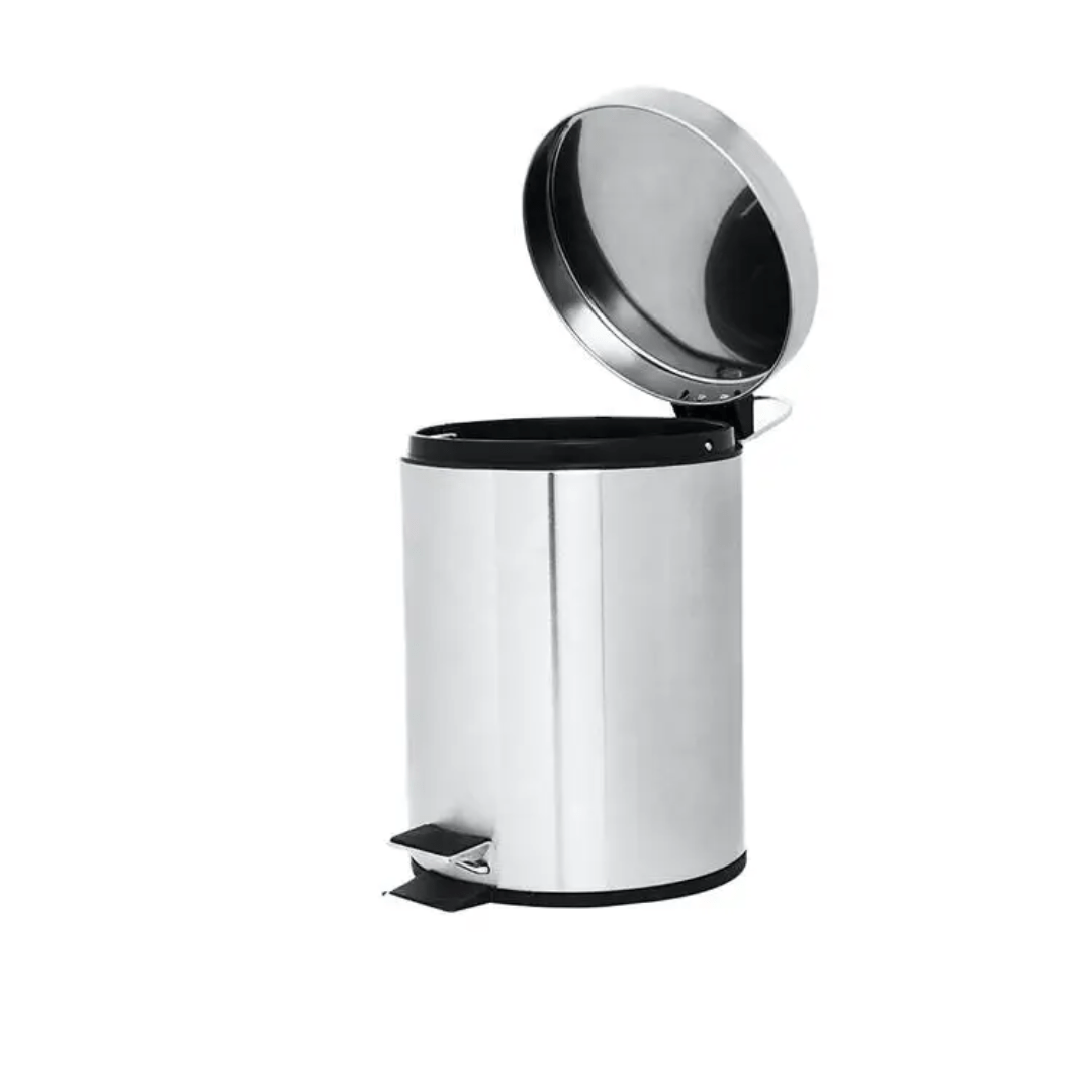 Stainless Steel Pedal Dustbin with Plastic Inner Bucket | - Elegant Households KE