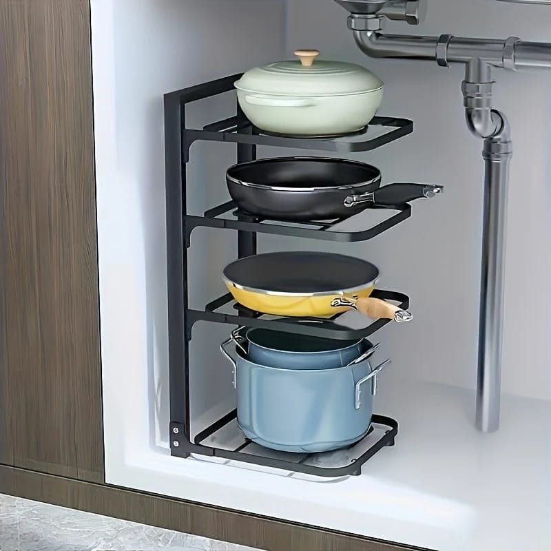 Stainless Steel Pot Storage Rack | - Elegant Households KE