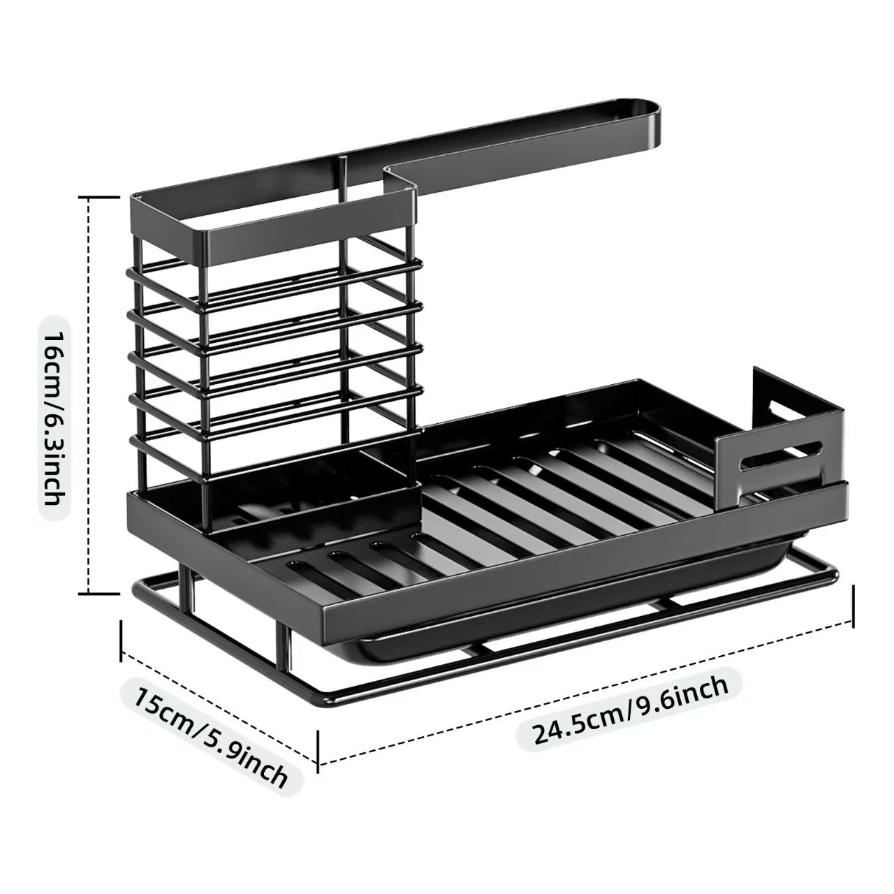 Stainless Steel Sink Caddy – Kitchen Sponge & Soap Holder | - Elegant Households KE