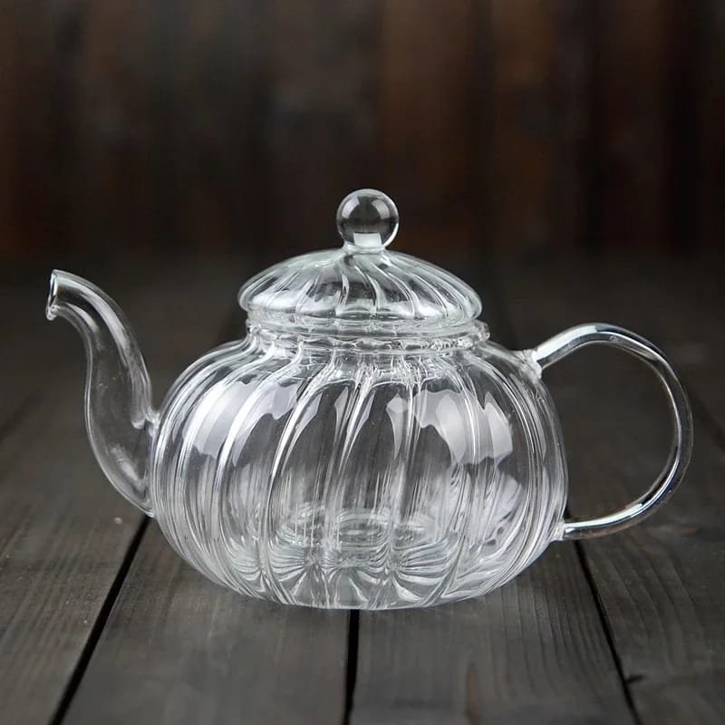 Stripped High Borosilicate glass tea/Coffee pot with stainless steel glass filter infuser | - Elegant Households KE