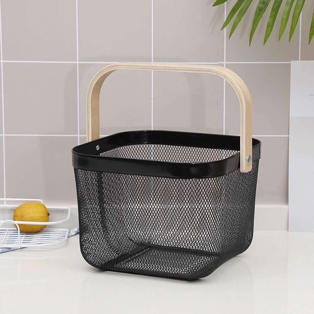 Strong Mesh Basket with Wooden Handle | - Elegant Households KE