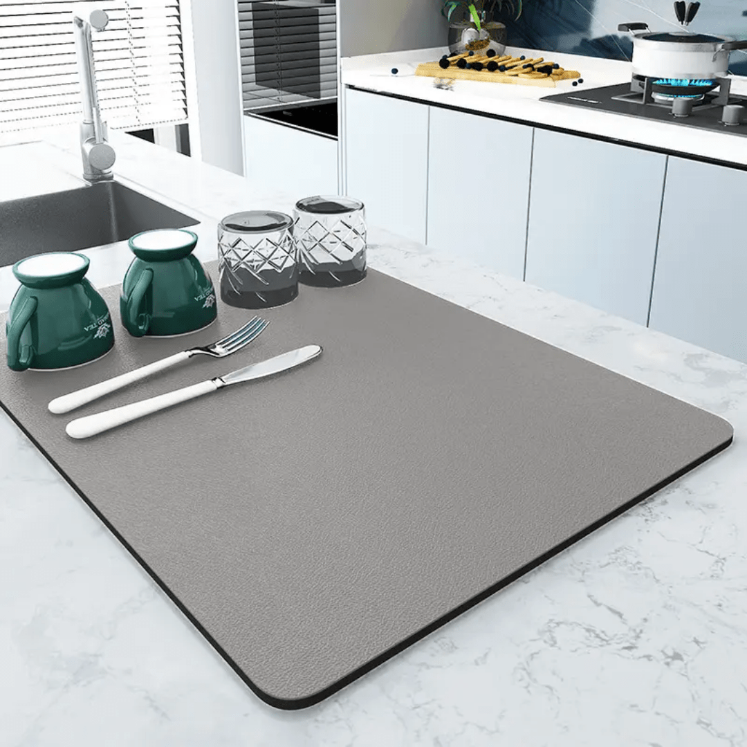 Super absorbent Nonslip Drain dish drying mat. | - Elegant Households KE
