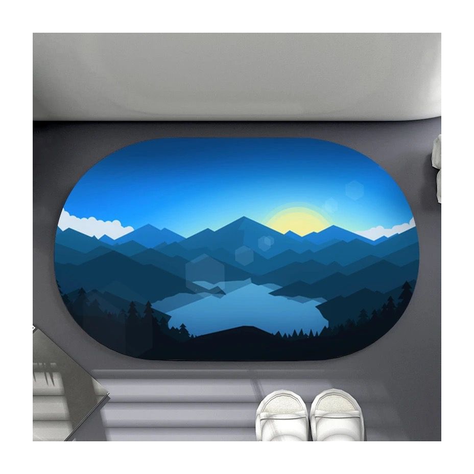 Super Absorbent oval rubber Mat,Slip - resistant Bath Room Mat | - Elegant Households KE