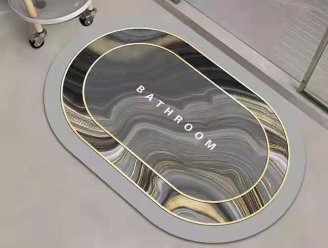 Super Absorbent oval rubber Mat,Slip - resistant Bath Room Mat | - Elegant Households KE