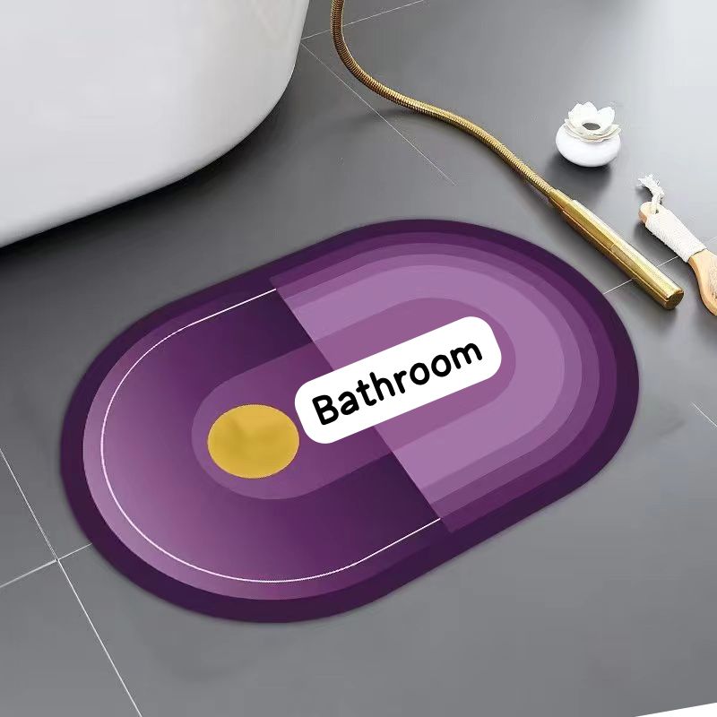 Super Absorbent oval rubber Mat,Slip - resistant Bath Room Mat | - Elegant Households KE