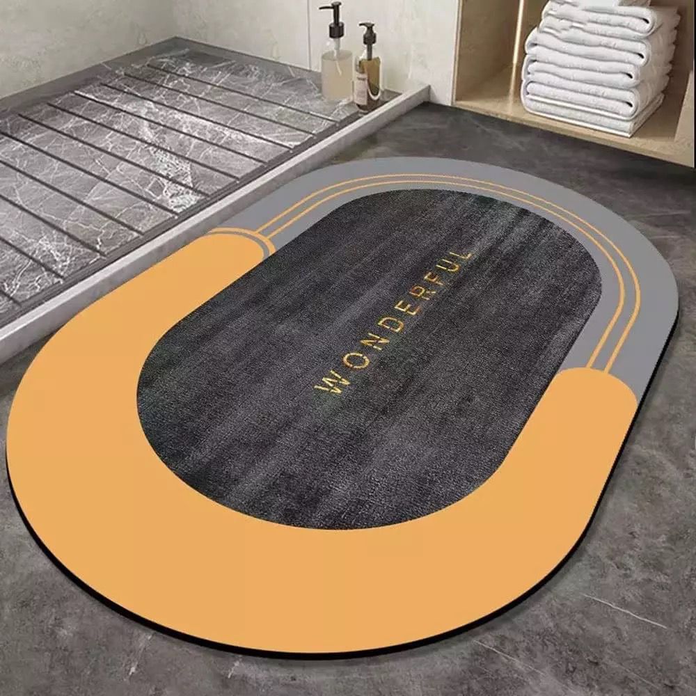 Super Absorbent oval rubber Mat,Slip - resistant Bath Room Mat | - Elegant Households KE