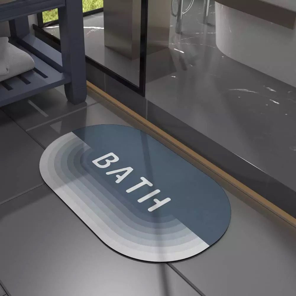 Super Absorbent oval rubber Mat,Slip - resistant Bath Room Mat | - Elegant Households KE