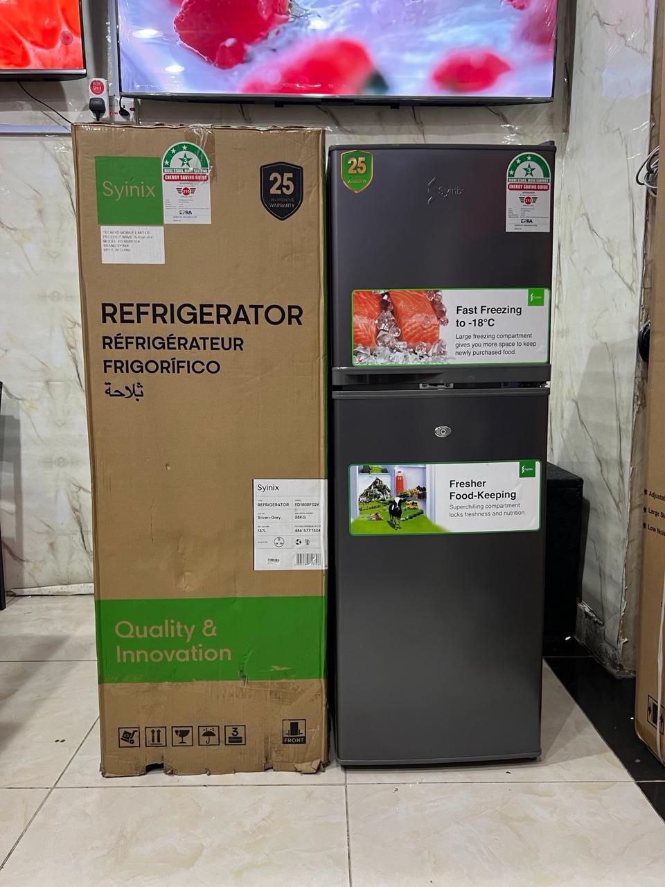 Syinix 137L Litres double door refrigerator | - Elegant Households KE