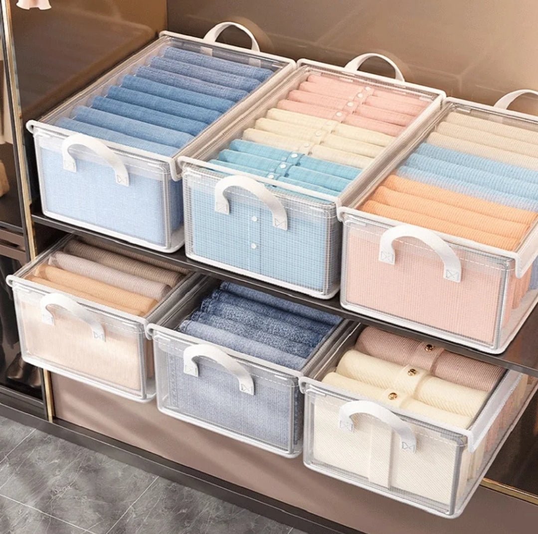 Thick transparent fabric closet organizer | - Elegant Households KE