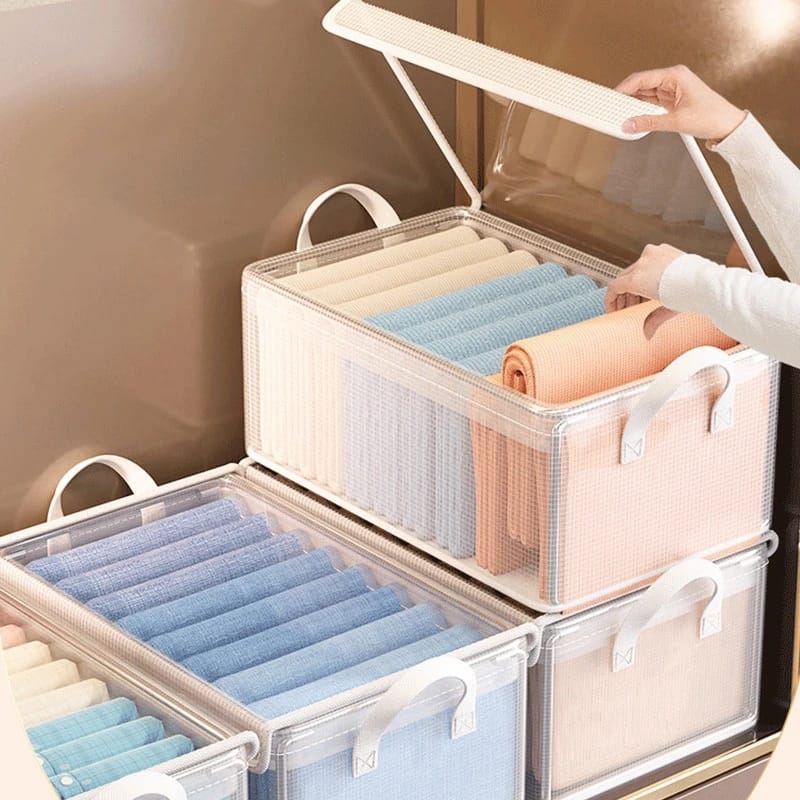 Thick transparent fabric closet organizer | - Elegant Households KE