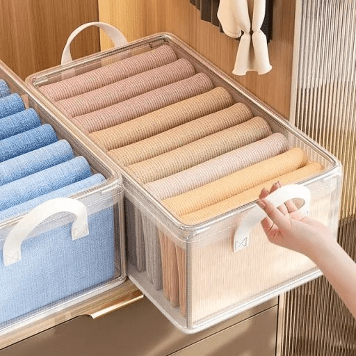 Thick transparent fabric closet organizer | - Elegant Households KE