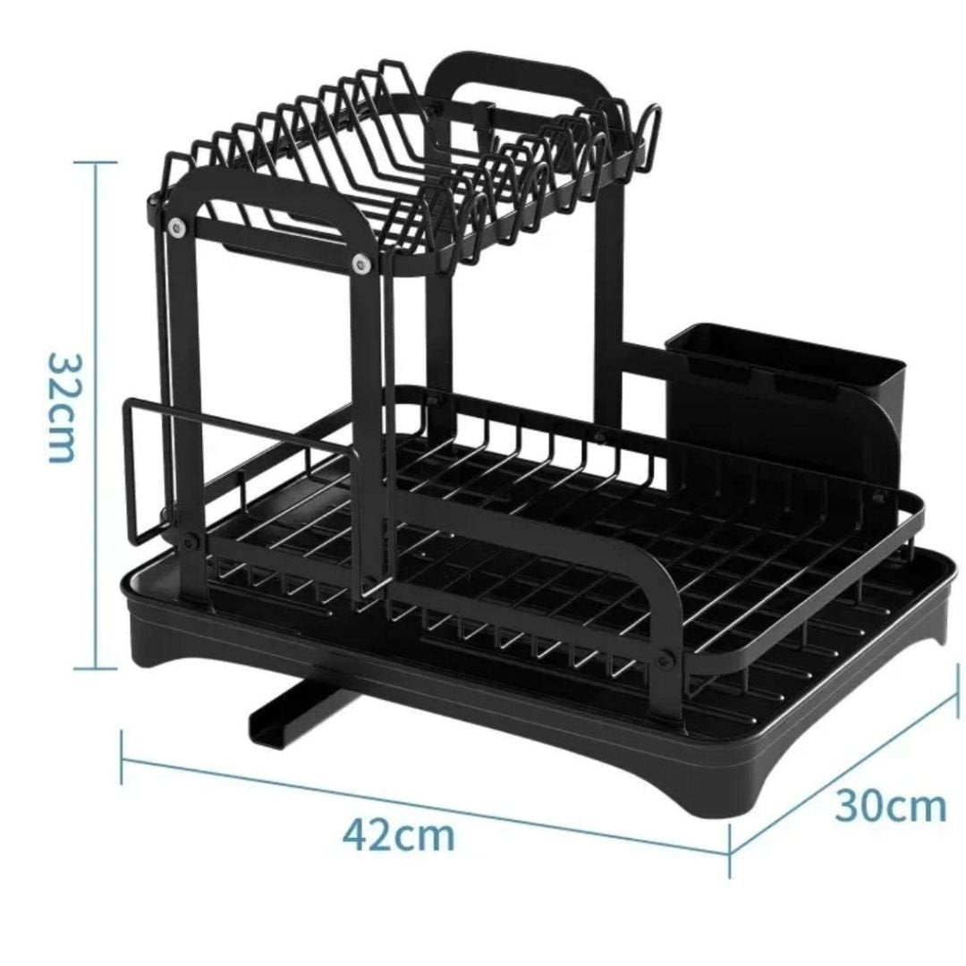 Tier Dish Drying Rack with Drip Tray | - Elegant Households KE
