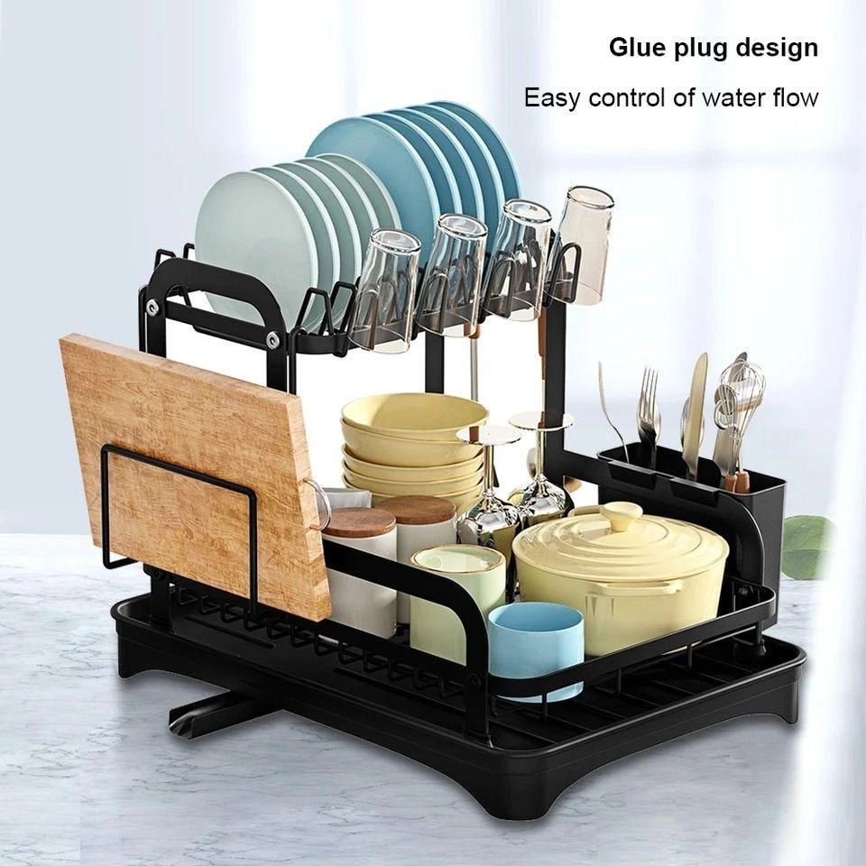 Tier Dish Drying Rack with Drip Tray | - Elegant Households KE
