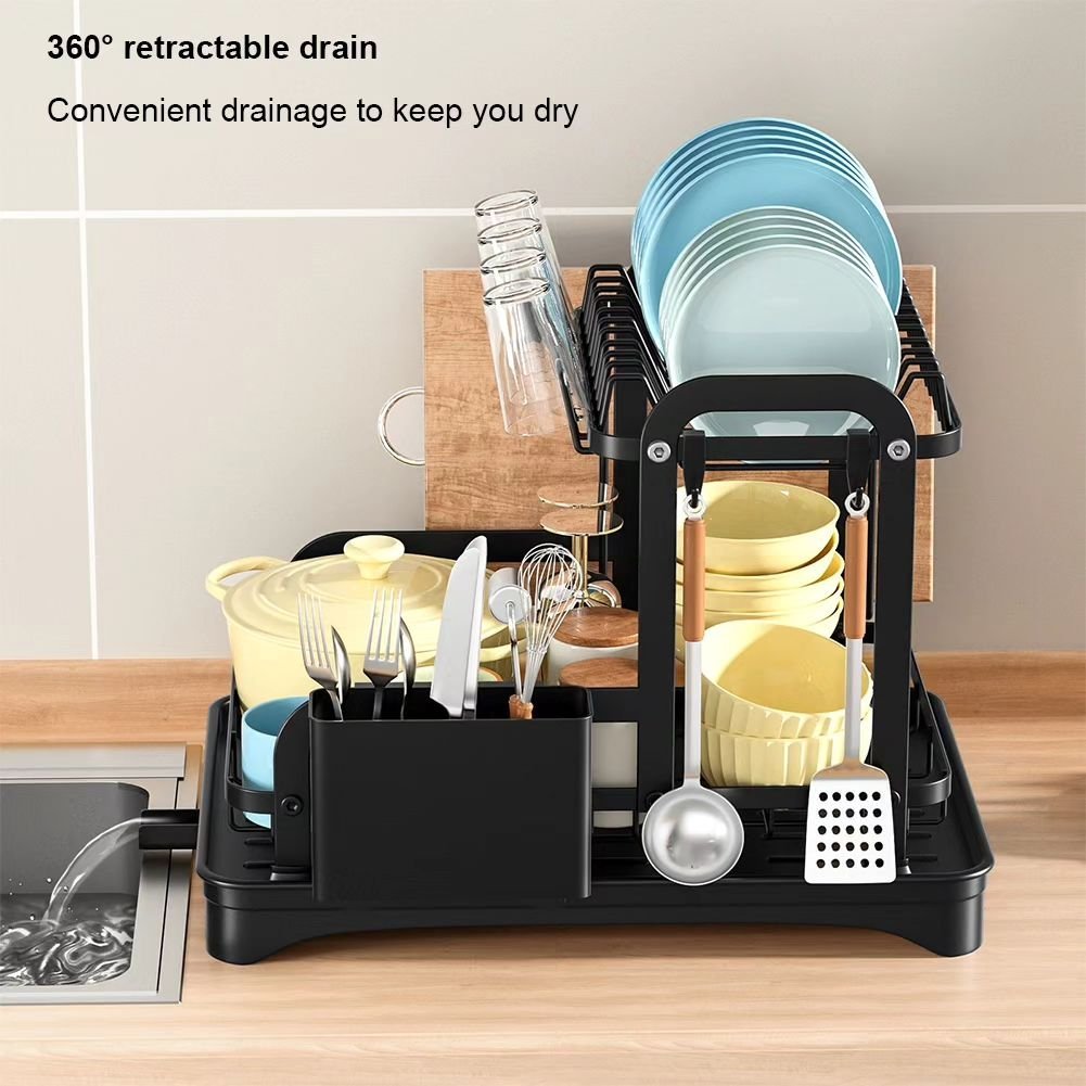 Tier Dish Drying Rack with Drip Tray | - Elegant Households KE