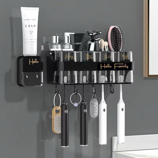 Toothbrush holder /Toothpaste dispenser with cups | - Elegant Households KE