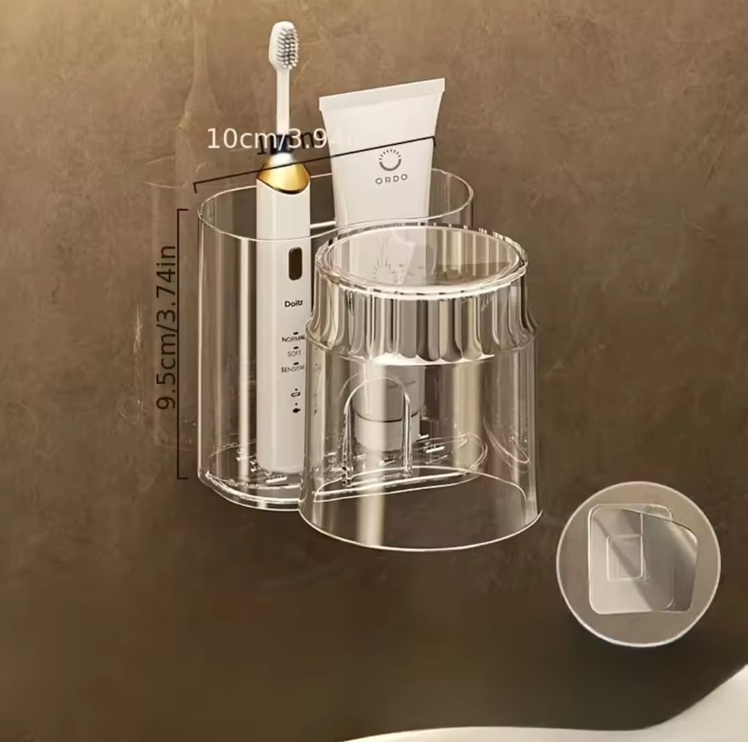 Toothbrush Holder With Mouthwash Cup | - Elegant Households KE