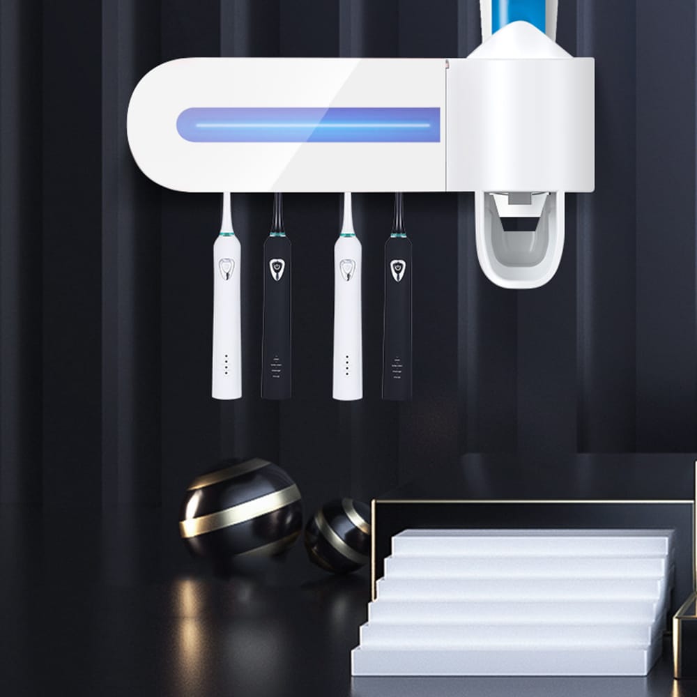 Toothbrush sterilizer wall mounted with 4 toothbrush spaces | - Elegant Households KE