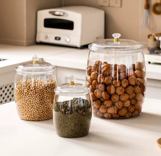 Transparent Airtight Large Storage Jar for Grains & Dry Foods | - Elegant Households KE